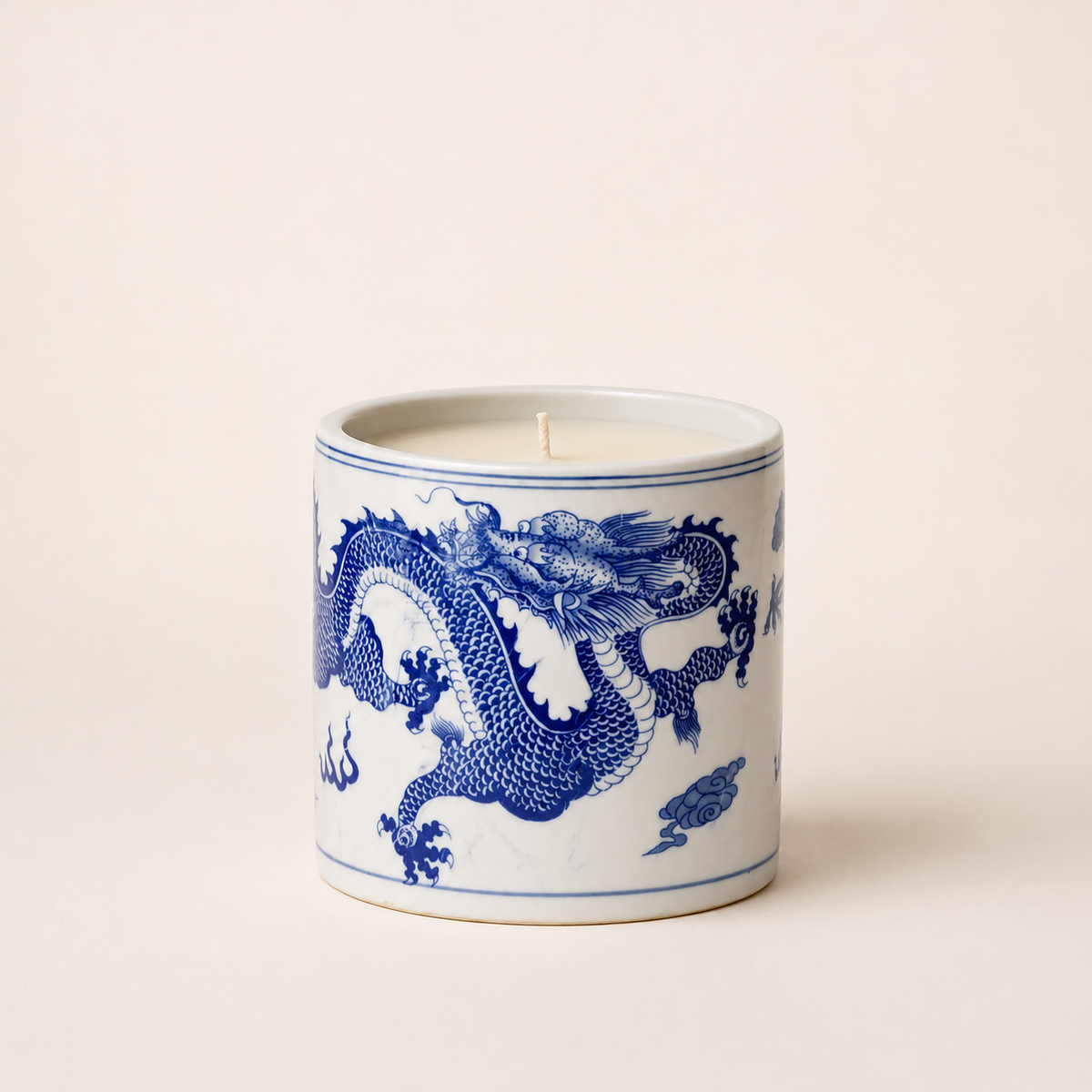 The Dancing Dragons Porcelain Candle