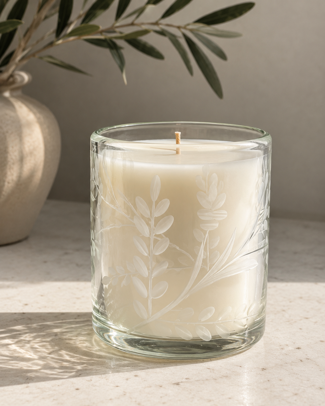 Botanical Glass Candle