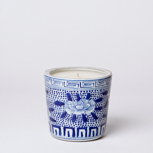 The Cobalt Garden Porcelain Candle